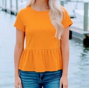SHEIN Mustard Yellow Peplum Top